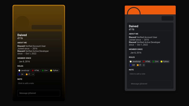 Discord Profile Card With Webhook