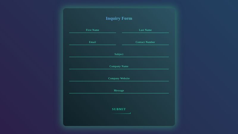 Interactive Form with input & Background Effects
