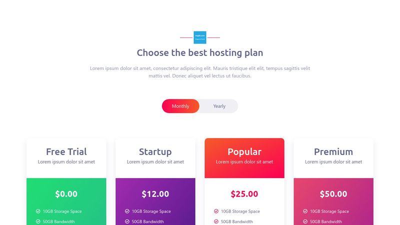 Responsive Pricing Section Using HTML & CSS & Bootstrap & jQuery