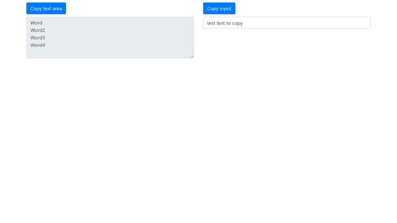 Click to copy textarea and input