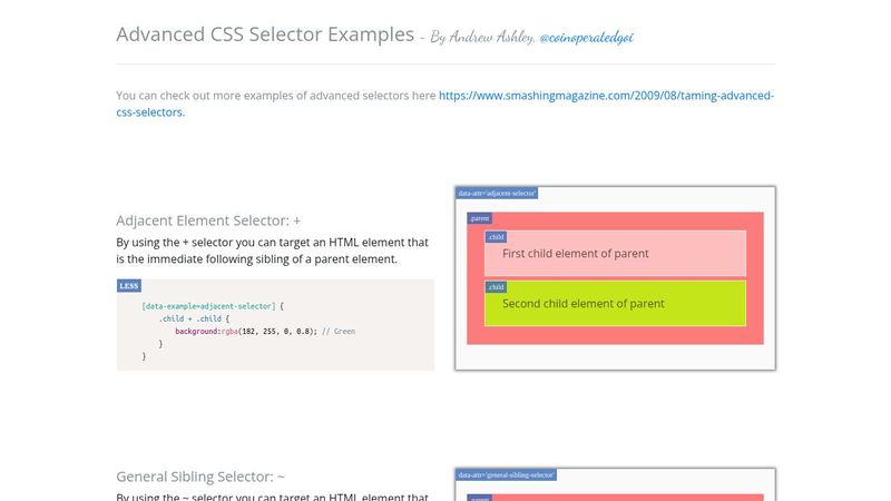 Advanced CSS Selector Examples