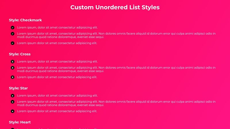 Custom Unordered List Styles