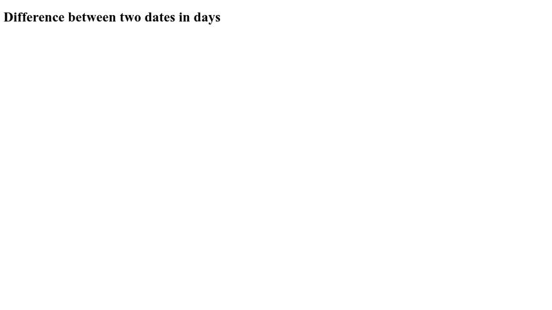 Difference Between Two Dates In Days