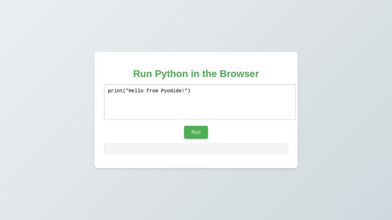 Run Python in the Browser