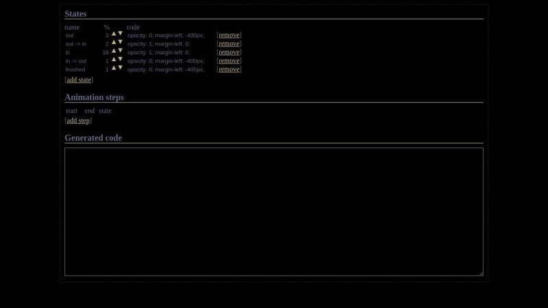 CSS keyframe animation generator