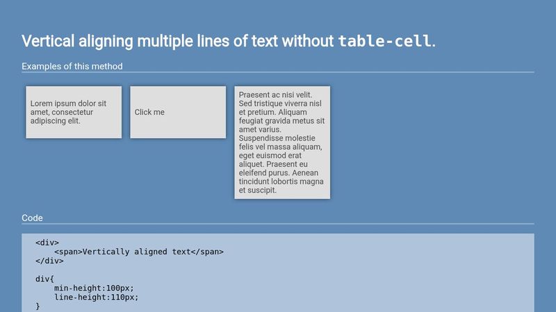Vertical align multiple lines of text