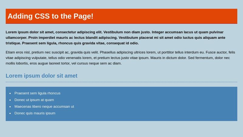 Adding CSS