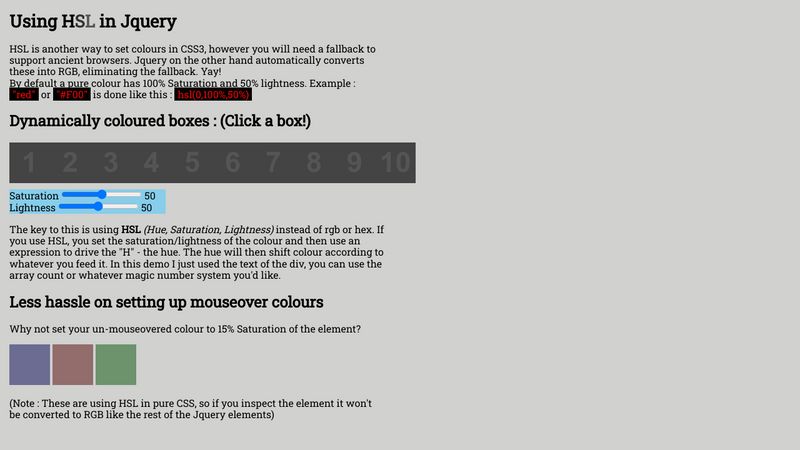 Jquery Dynamic background-colours