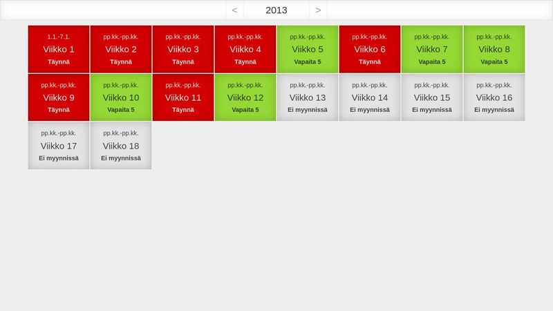 Booking calendar mockup