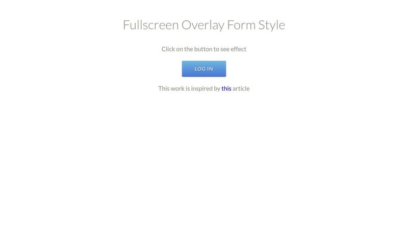 Fullscreen Overlay effect with jQuey