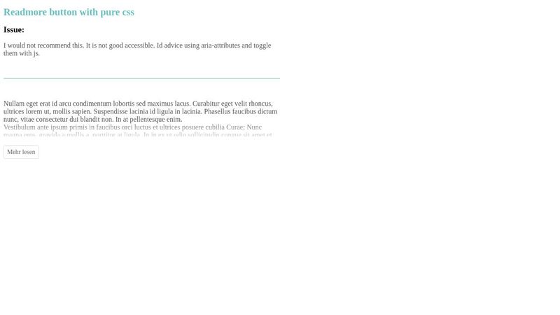Readmore button pure css