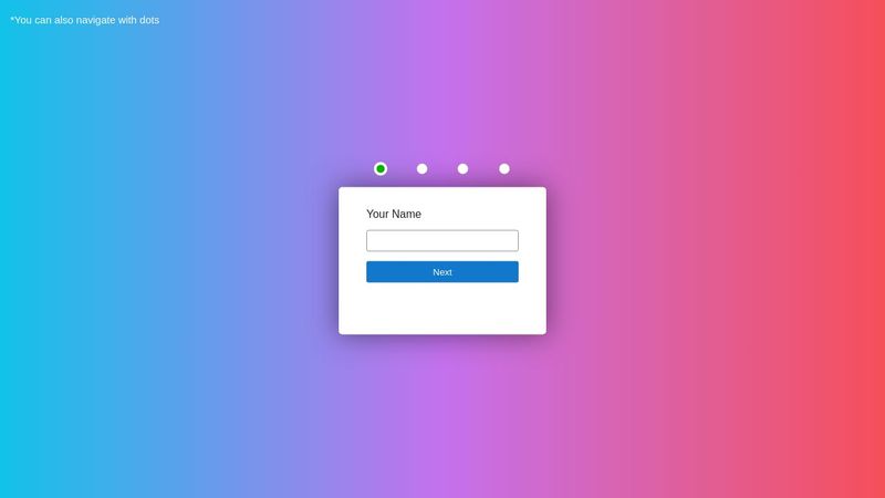 Multi step sign-up form slider