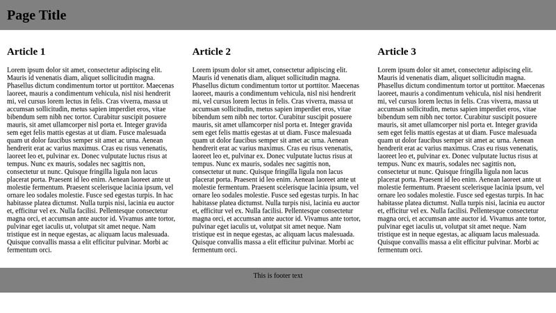 HTML & CSS Page Layout Example