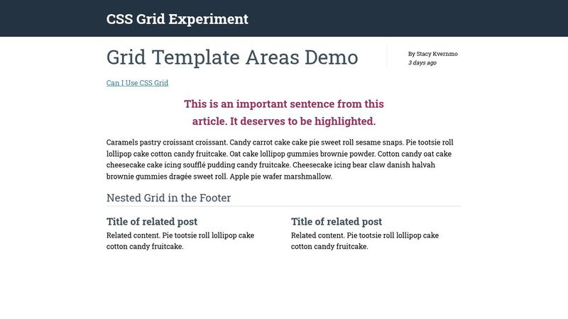 CSS Grid Layout - Grid Template Area