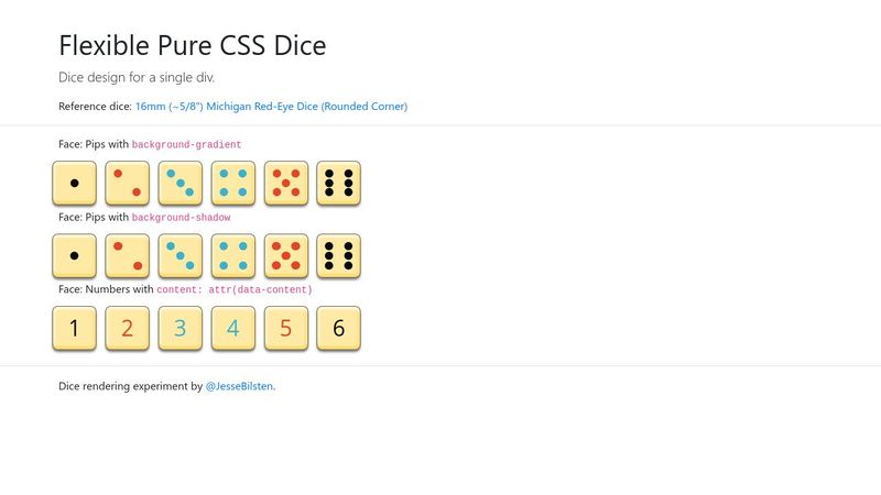 Flexible Pure CSS Dice Single Div