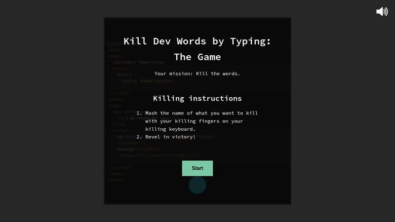 Kill Dev Words by Typing: The Game