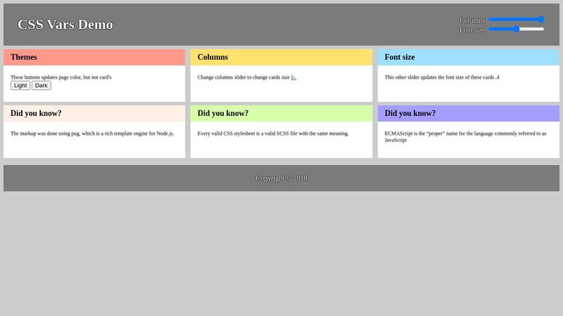 CSS Variables demo