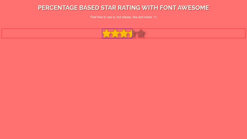 Percentage Based Star Rating With Font Awesome