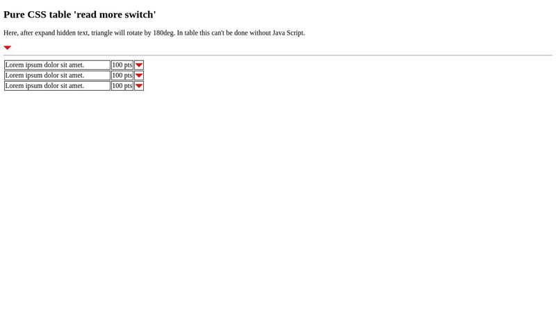 pure CSS table 'read more switch'