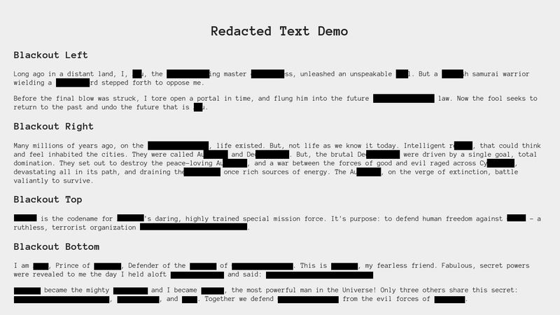 Animated Redacted Text