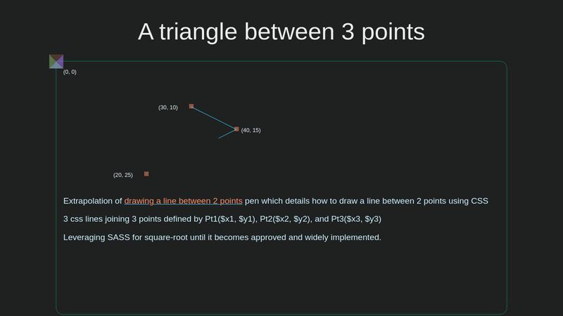 Drawing a triangle between 3 points using css