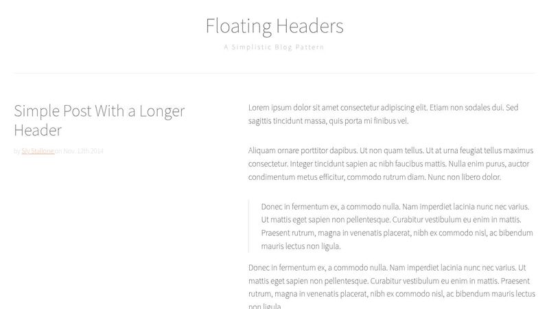 Floating Header Blog Pattern