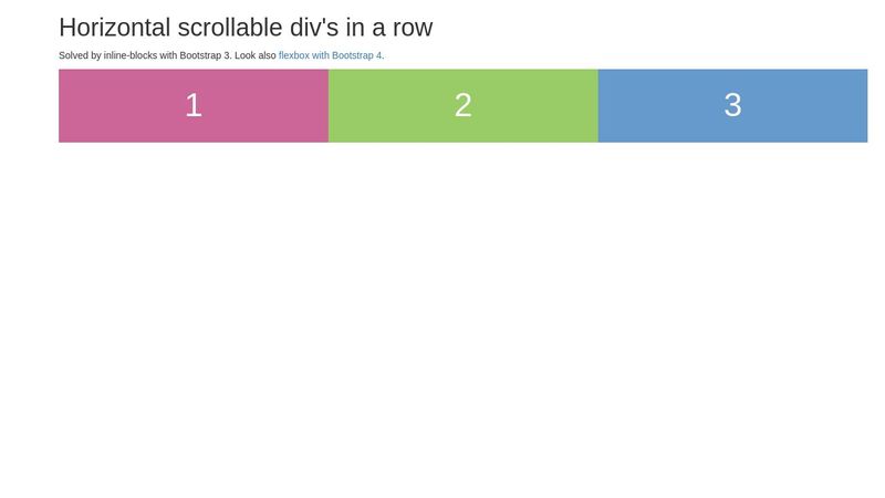 Bootstrap 3 - Horizontal scrollable div's in a row