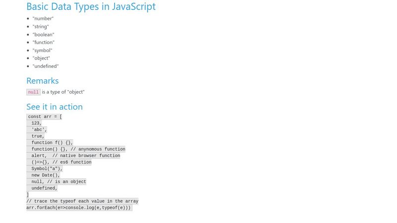 JavaScript: Basic Data Types in JavaScript