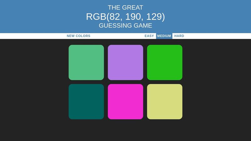 Color Guessing Game - JavaScript game