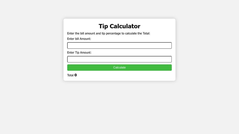 Make Simple Tip Calculator Using HTML CSS & Javascript | Restaurant Tip ...
