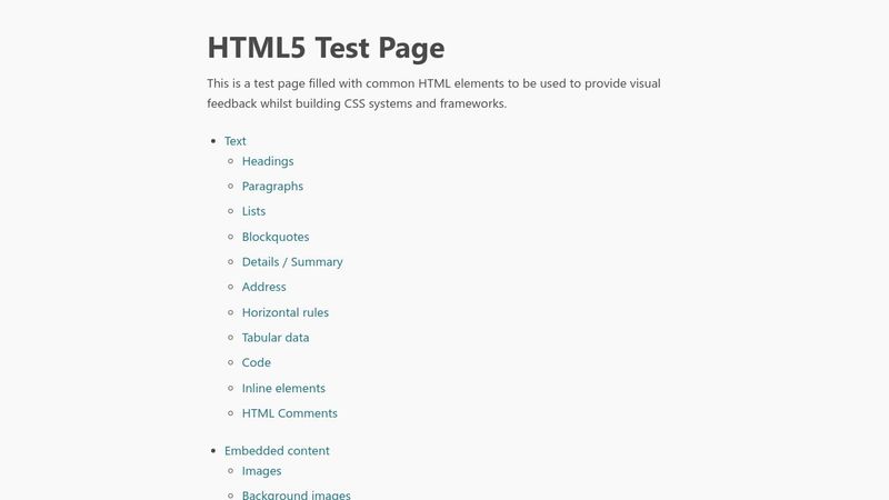 All semantic HTML tags (Sakura.css)