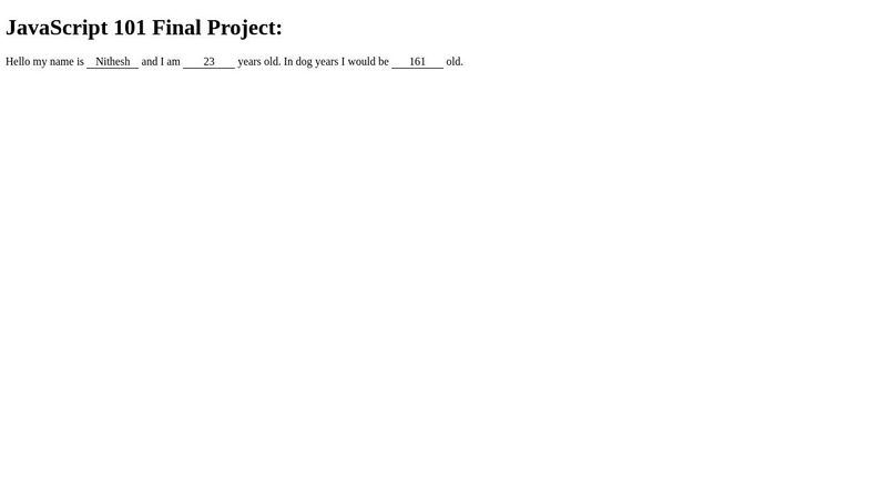 JavaScript 101 Final Project