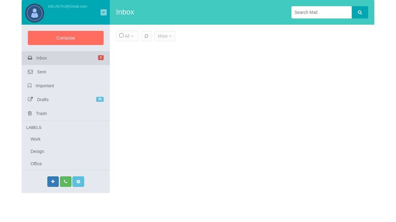 Responsive Mail Inbox and Compose