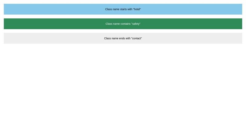Select All Elements With CSS Class Name Starting With, Ending With, Or ...