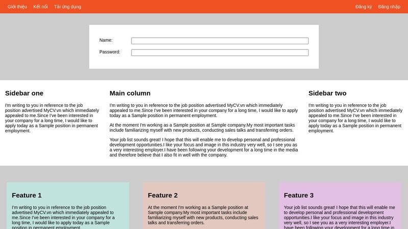 Template practice flex box CSS