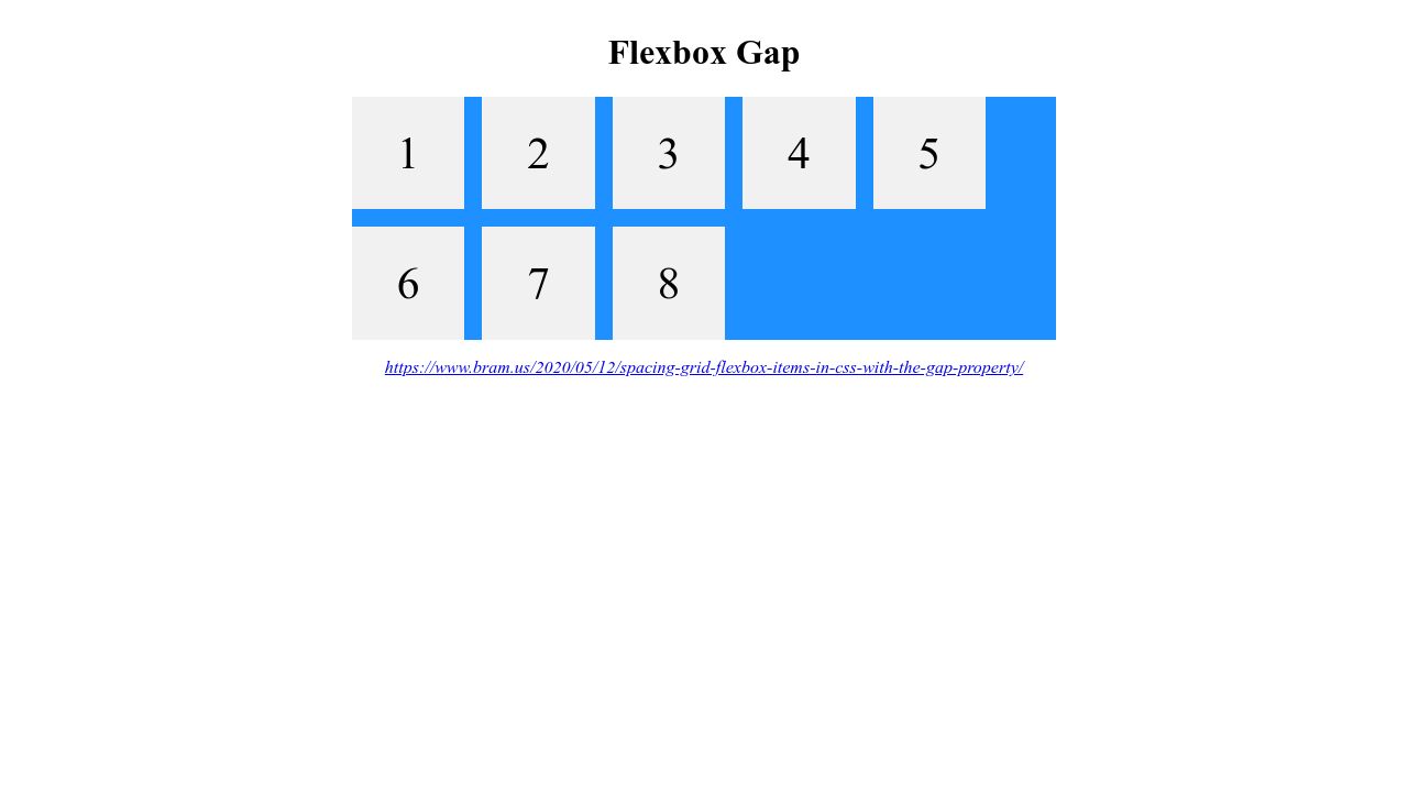 CSS, Flexbox Gap
