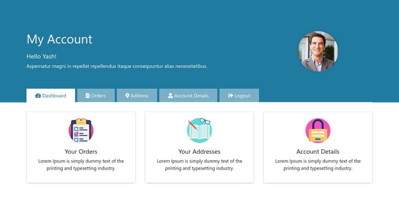 My Account bootstrap template