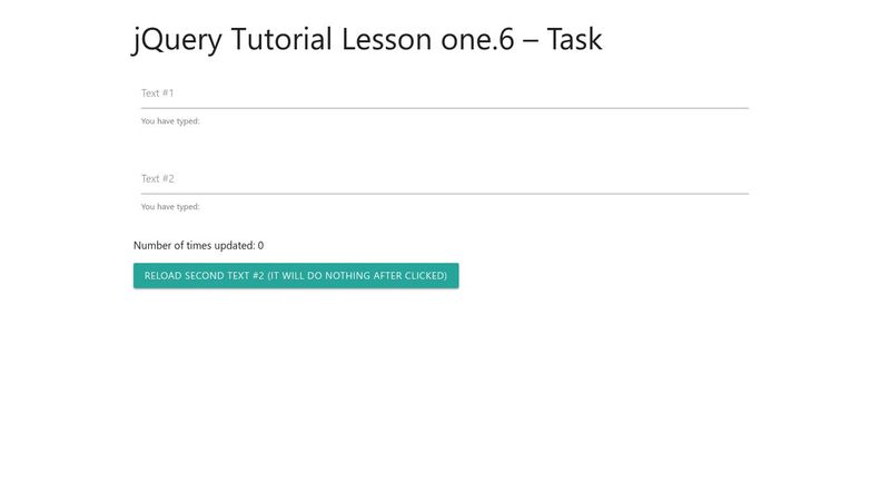 jQuery Tutorial Lesson one.6 – Task