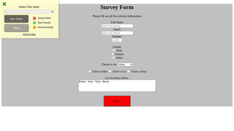 Survey Form: FreeCodeCamp