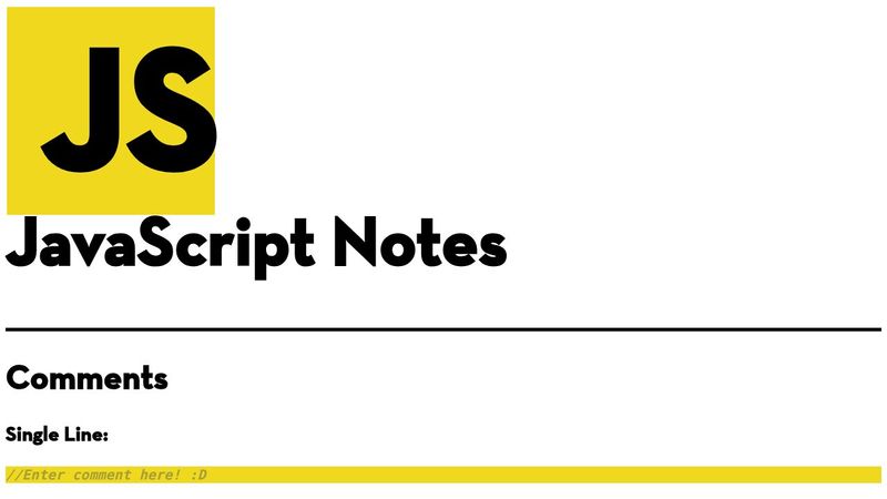 JavaScript Notes