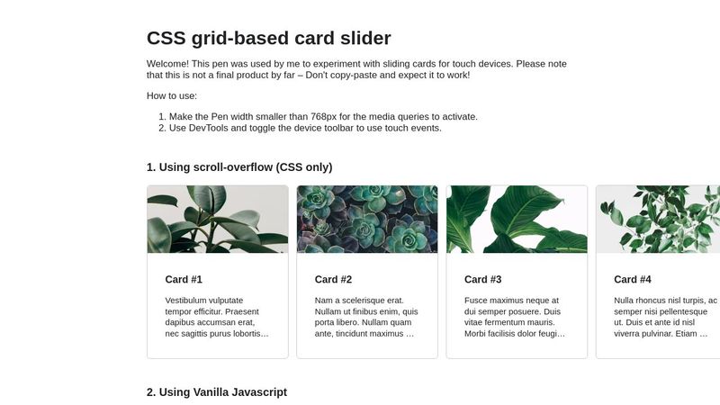 CSS Grid - Card Carousel