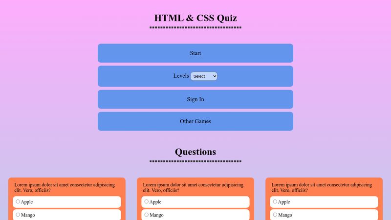 HTML & CSS Quiz