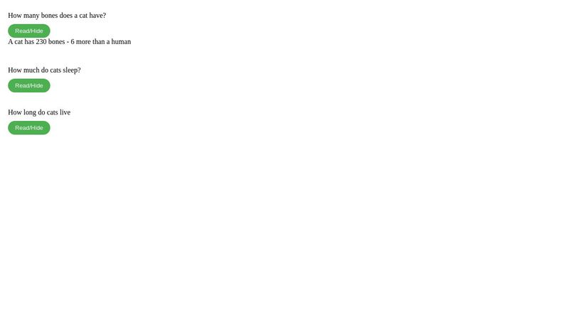 FAQ component - React template