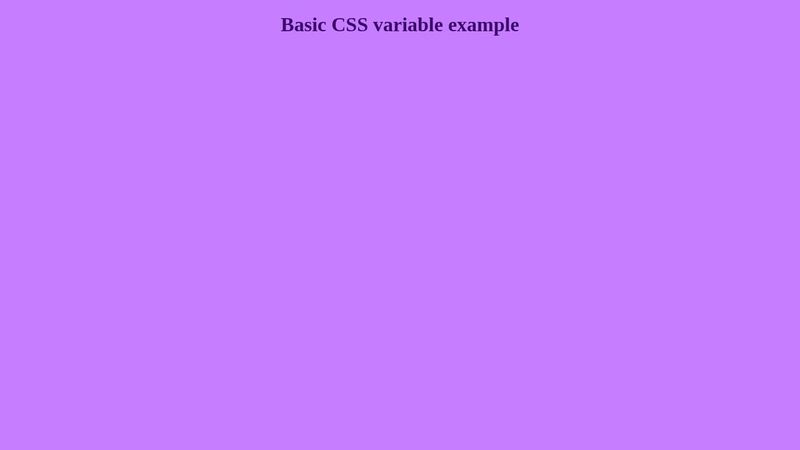 Basic css variable example