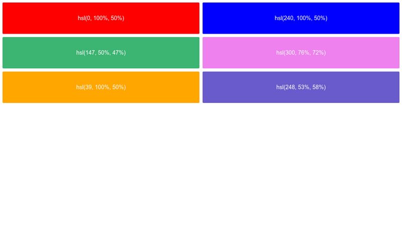 HTML HSL & HSLA Colors