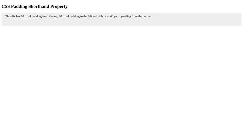 CSS Padding shorthand