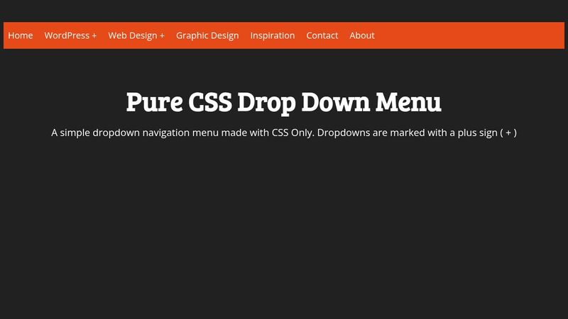 Pure CSS DropDown Menu