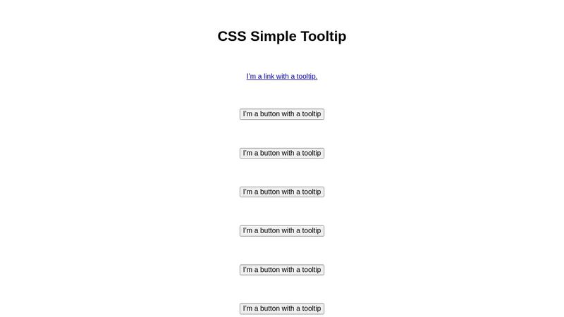 CSS Simple Tooltip