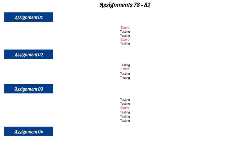 CSS Assignments 78 - 82