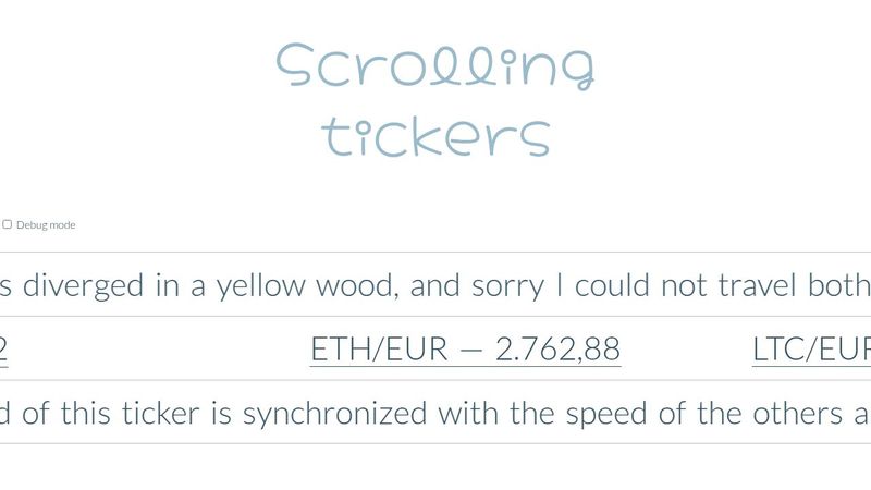 Synchronized scrolling tickers (CSS animation)